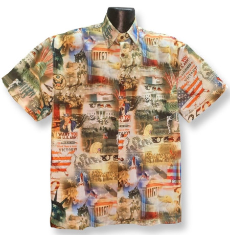 America 250 Hawaiian shirt- Made in USA- 100% Cotton